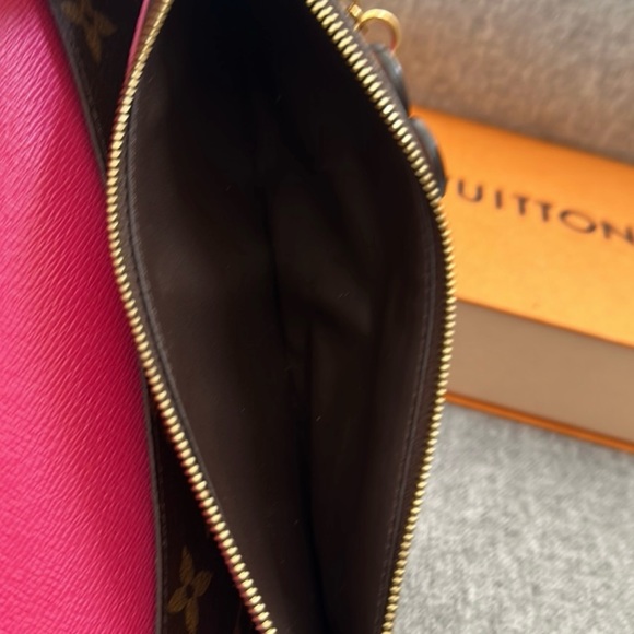 Louis Vuitton Long Wallet Portefeuille Emilie Brown Monogram with Pink Accents - Picture 10 of 13